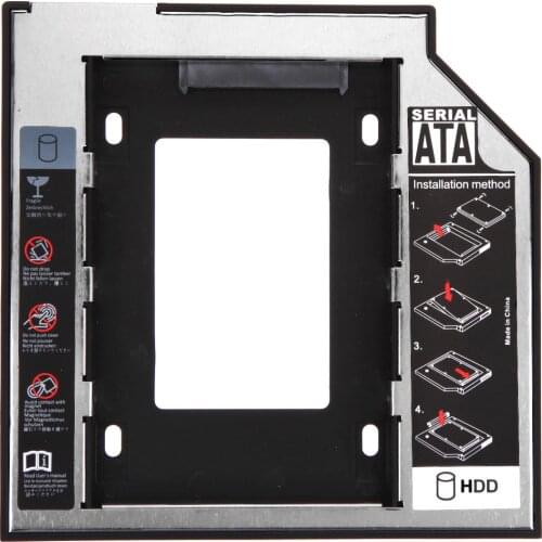 Universal 2.5 2nd 9.5mm Ssd Hd SATA Hard Disk Drive HDD Caddy Adapter Bay For Cd Dvd Rom Optical Bay Hot New