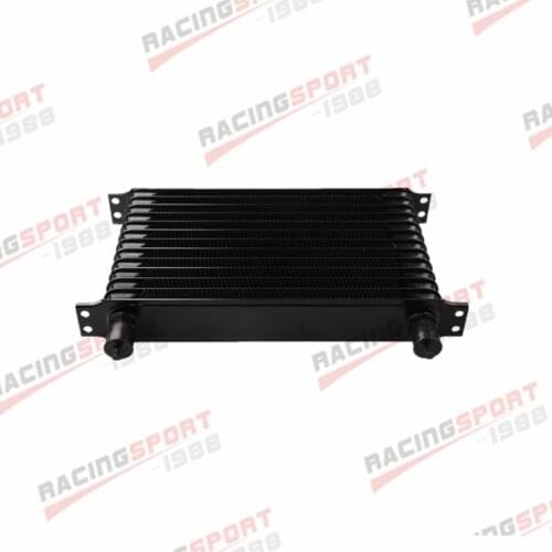 Universal 13 Row -10AN AN10 Engine Transmission Oil Cooler Trust Style Black