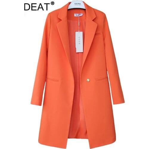 DEAT 2021 Autumn New Pattern Small Suit Woman Korean Long Sleeve Thin All-match Loose Coat Female Balazer S-XXL All Sizes WB465