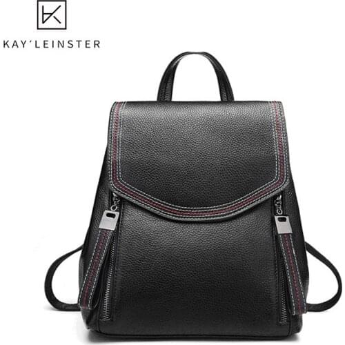 Genuine Leather Women Backpack New Fashion Soft Shoulder Bag Large Capacity Casual School bags for Girls mochilas mujer