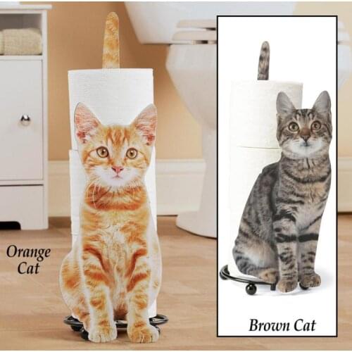 1 Pc Toilet Paper Holder Creative Cat Shape Paper Storage Rack Roll Holder Tissue Hanger Storage Rack Home Gift For Cat Lovers