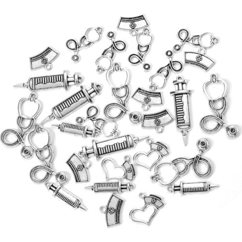 10pcs Hospital Tools Pendant Alloy Spacer Beads for Jewelry Making DIY Bracelet Necklace Handmade Crafts Accessories Wholesale