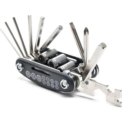 16 in 1 Multi-Function Bike Tools Sets Mountain Bicycle Multi Repair Tool Kit Hex Spoke Wrench Mountain Cycle Screwdriver Tool