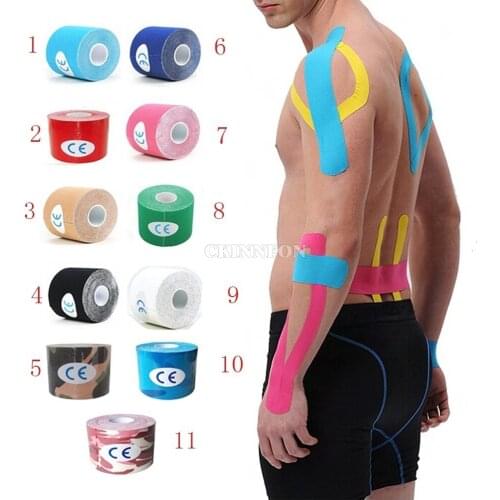 200rolls Muscle Tape 5cm X 5m Tape Kinesiology Tape Cotton Elastic Adhesive Muscle Bandage Care Physio Strain Injury Support
