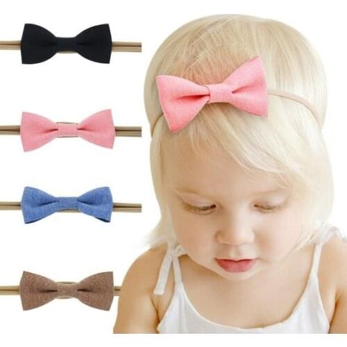4pcs/set Newborn Headband Bow Kids Headband Set Nylon Headbands for Girls