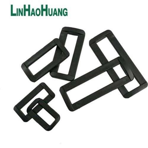 70pcs POM Black Adjustable Buckles Plastic Slider Buckle Square Ring Backpack Webbing Straps Mixed Sizes Free Shipping M004