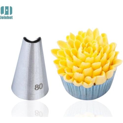 #80 1 pc new arrival Stainless Steel Icing Piping Nozzles Pastry Tips Fondant Cup Cake Baking Tool
