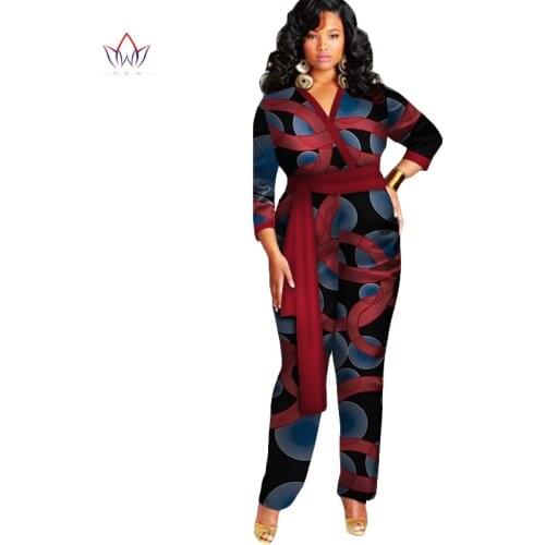 African Women Jumpsuit For Women Casual Women One Piece Outfits Jumpsuits Flare Sleeve Bodycon Sexy Strapless Pant Suit WY3037