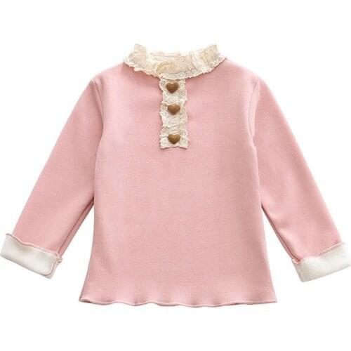 2020 Spring Autumn New Style Girls White lace Sweater Fashion Tops Children Long-sleeved T-shirt