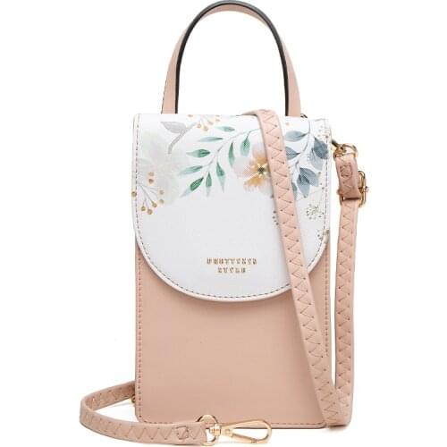 Brand Fashion Cellphone Wallet for Women Small Shoulder Bag Touch Screen Phone Pocket Mini Leather Crossbody HandBags Lady Purse