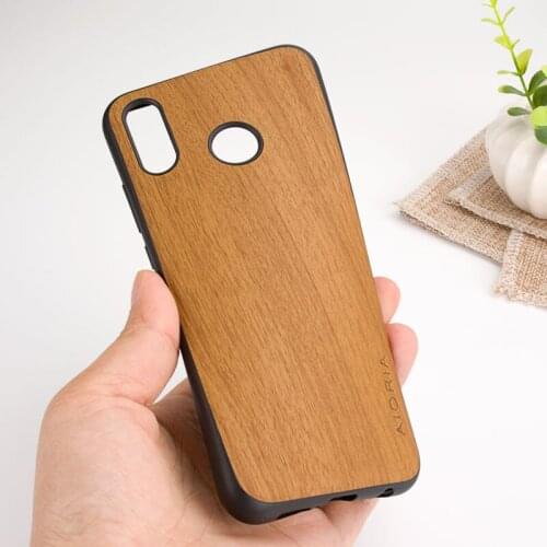 For Huawei P20 Lite case Luxury wood vintage style leather sticker with PC back cover cases for huawei p20 lite pro funda capa