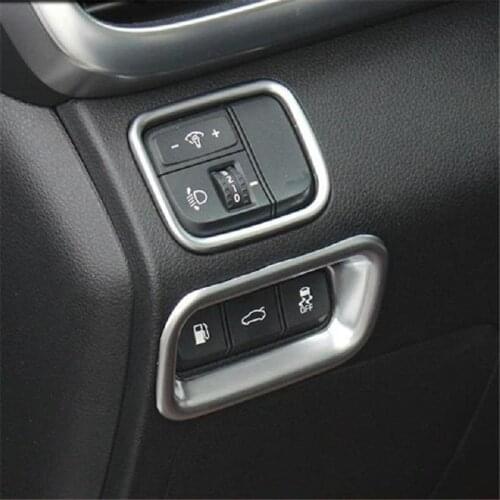 For Kia K5 2016 2017 2018 Interior ABS Chrome Car Front Headlight Lamp Control Button Switche Cover Trim Accessories