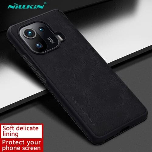 For Xiaomi Mi 11 Pro Flip Case NILLKIN Qin PU Leather Flip Cover Card Pocket Wallet Book Phone Case for Xiaomi Mi11 Pro