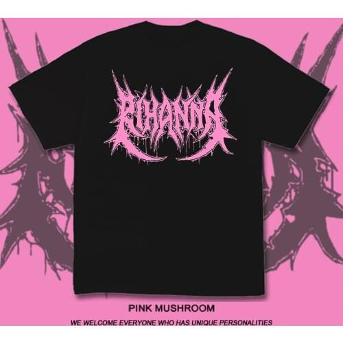 Womens Oversized t-shirt Gothic pink thorns letter Y2K anime harajuku vintage aesthetic goth Top t shirt long sleeve loose tops