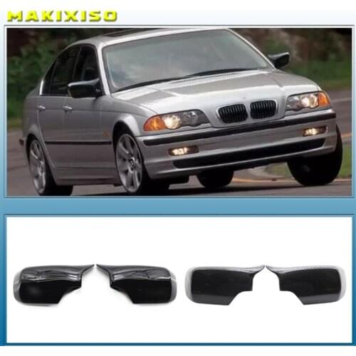 Carbon Fiber Bright black Side Rearview Mirror Cover For BMW 3 5 E39 E46 525i 528i 530i 540i 323i 330i 328i