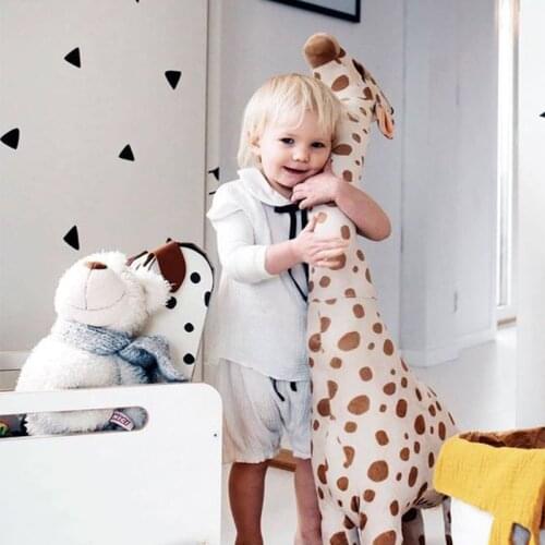 1pc 67CM ins Cartoon Giraffe Plush Toys Stuffed Soft Lovely Animal Deer for Baby Accompany Dolls Childrens Room Decoration Gift