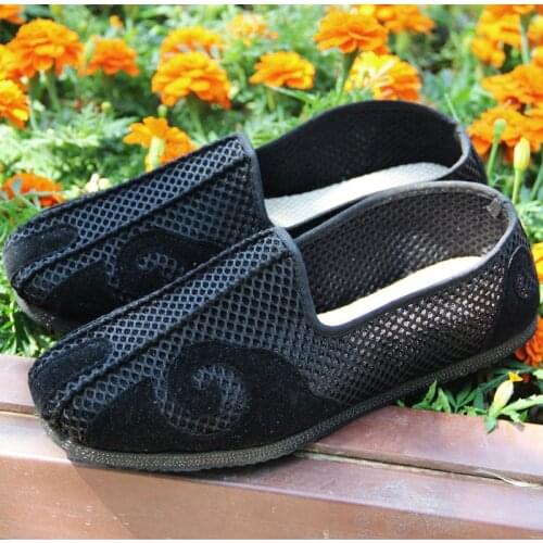 Summer Breathable Manual Rubber Soles Taoist Shoes Chinese Traditions Footwear Tai Chi Shoes Kung Fu Wushu Shoes