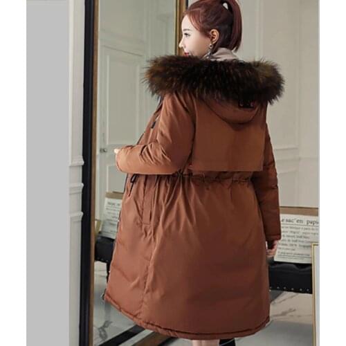 Hot women ultra Keep warm winter coat thickened parka women stitching slim long winter coat down cotton ladies parka jacket