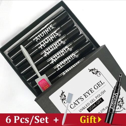 7pc/set Nail Polish Magnet Laser Magnetic 3D Cat Eye UV Gel Pen Nail Art Varnish Starry Sky Effect Soak Off UV Gel Nail Lacquer