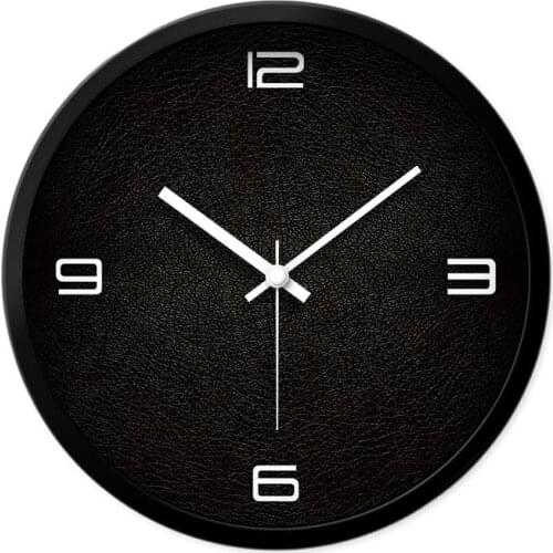 Metal Living Room Wall Clock Simple Creative Minimalist Digital Wall Clock Silent Modern Reloj Pared Madera Home Decor AA50WC