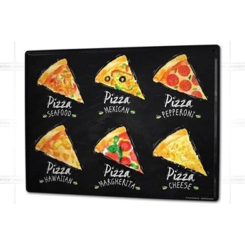 Metal sign wall sign wall decorative plaque art collection Tin Sign Retro Pizza Variations Coffee Bar Decoration Home Decor