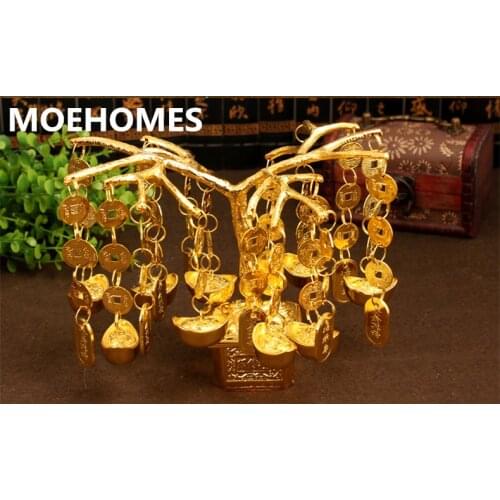 MOEHOMES Chinese Brass copper A cash cow wealth fengshui Statue sculpture Family decoration metal crafts