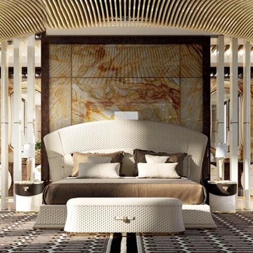 Italian luxury style queen size bedroom set 1.2m 1.8m double soft bed new model full king size leather upholstered bed