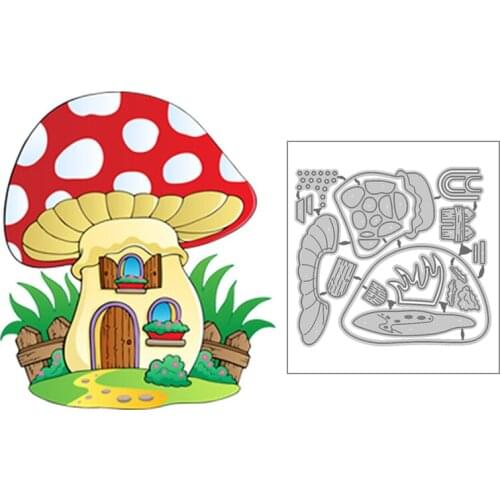 2020 New Hot Metal Mushroom Cutting Dies Stencils and House Scrapbooking Paper Grass For Foil Die Cut Crafts Supplies No Stamp
