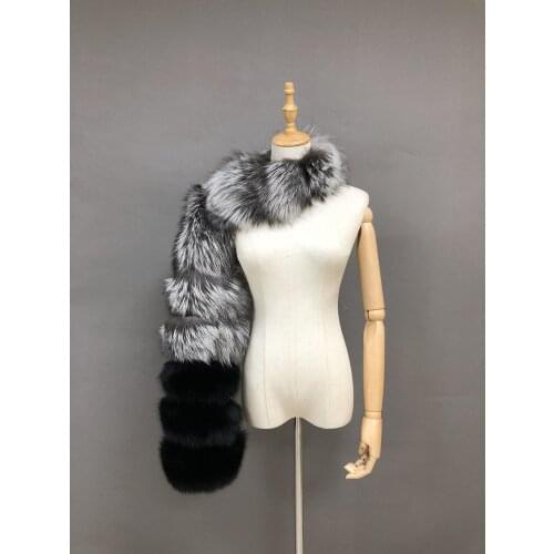 2021 New Fashion Women Real Fox Fur Sleeve Jackets Ladies Silver Fox Fur Sleeve Raccoon Fur Sleeves