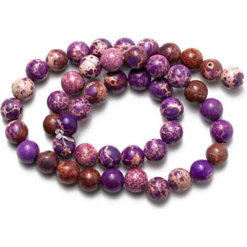 Wholesale Pruple Sea Sediment Jaspers Beads Natural Stone Loose Beads for Jewelry Making 4 6 8 10 12mm Necklace Bracelet DIY