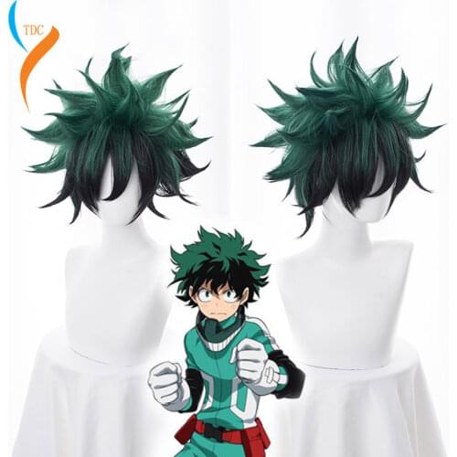 Anime My Hero Academia Cosplay Wig Izuku Midoriya Wig Boku No Hero Academia/Academy Cosplay Hair Izuku Midoriya Deku Wig Hairnet