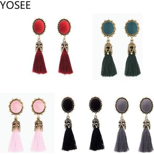 Simple Retro Circular Fringed Earrings