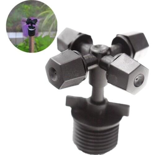 20PCS Black Cross Misting Sprinkler With 1/2"Male Connector Garden Irrigation Dripper Micro Sprayer Water Mist Nozzle For Garden