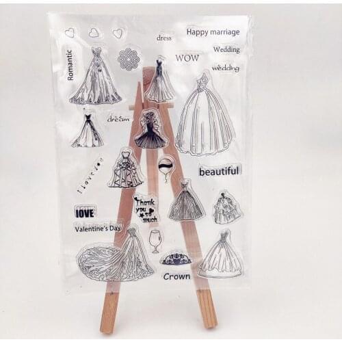 Romantic Wedding 11*16cm Transparent Silicone Rubber Clear Stamps cartoon for Scrapbooking/DIY Easter wedding album