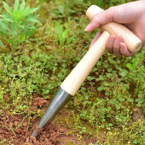 Stainless Steel Hand Weeding Removal Cutter Tool Weeder Courtyard Lawn Weeding Digger Handle Shovel Fork Garden Tool Wood Handle