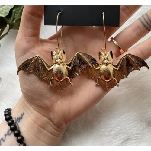 Bat- Earrings-necklace-Goth - Witchy - Dark - Vampire - Spooky - Silver/gold Plated- Gothic - Long - Jewelry - Unique Gift