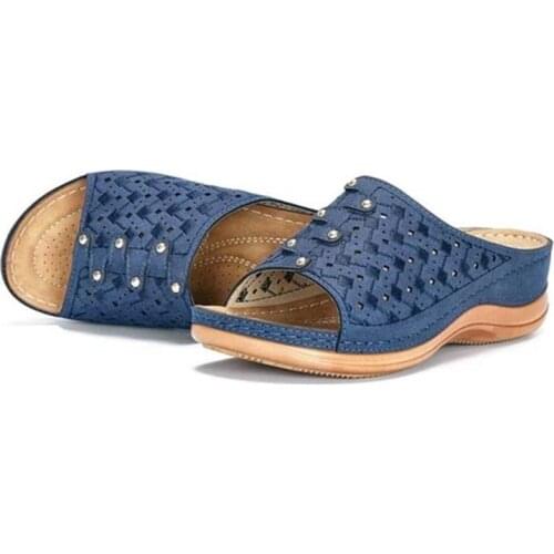 Summer Women Slippers Rome Retro Casual Shoes Thick Bottom Wedge Open Toe Women Sandals Beach Slip On Slides Female VIP