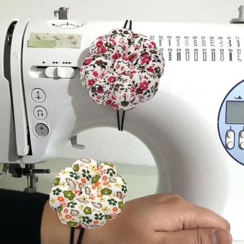 Pumpkin Ball Shaped Needle Pin Cushion Pincushion Wrist Craft Strap Needlework Mat Sewing Supplies Stitch Accessories Pins P1A6