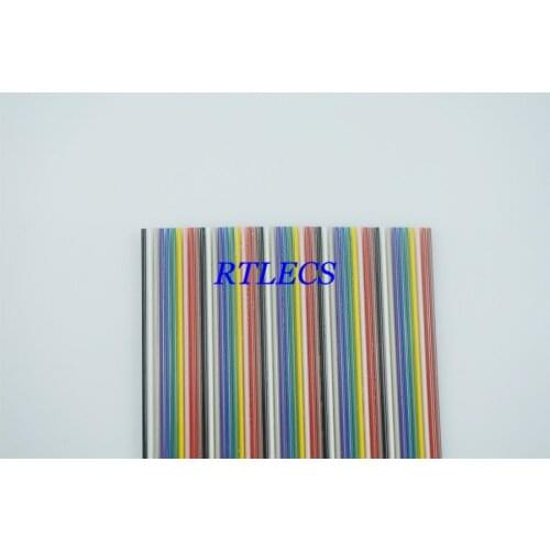 1m DIY 40 Pin 1.27mm Pitch Flat Color Rainbow Ribbon Cable Wire conductor UL2651 AWG 28 40 Way For 2.54 mm IDC type Connector