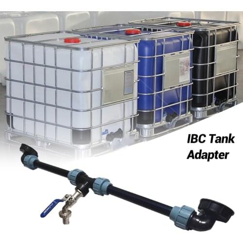 1 PCS IBC Tank Tap Adapter IBC Tank Thread Faucet With 1 Tube And 2 Curved Connectors Home Garden Irrigation Water Connector
