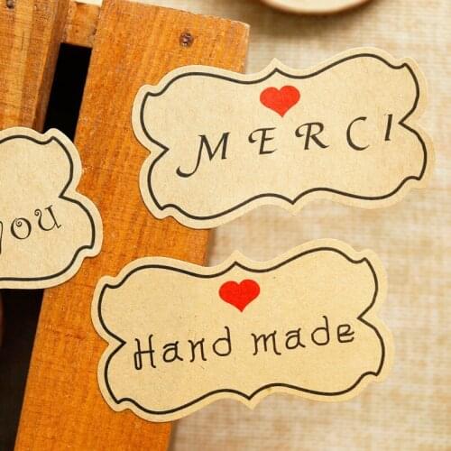 80pcs Kraft Paper Sticker Scrapbooking Thank You Seal Stickers Paper Label Party Handmade Craft Self Adhesive Paper Gift Sticker