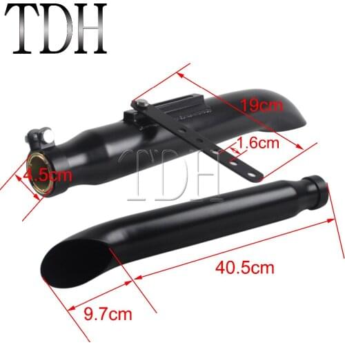 2PCS Black Exhaust Pipe Muffler Motorcycles Vintage Cafe Racer Classic Custom For Harley Chopper Bobber