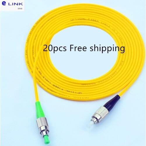 20pcs FC/APC-FC/UPC fiber patchcords singlemode simplex 3.0mm 1 2 3 4 5 7 10 Mtr optical fibre jumper G652D free shipping ELINK