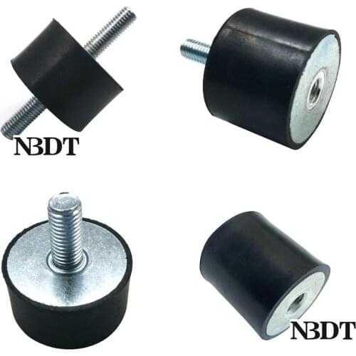 4Pcs M8 Thread Black Rubber Barrel Vibration Isolators Cylindrical Shock Absorber Equipment Furniture Feet D30*H30MM