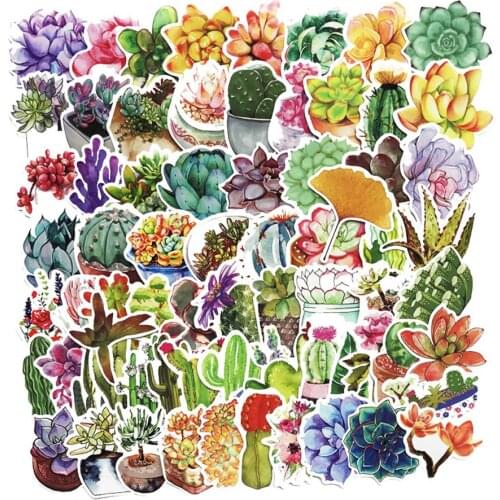 70 Pcs/pack Cute Succulent Plant Decorative Washi Stickers Scrapbooking Stick Label Diary Stationery Album Stickers
