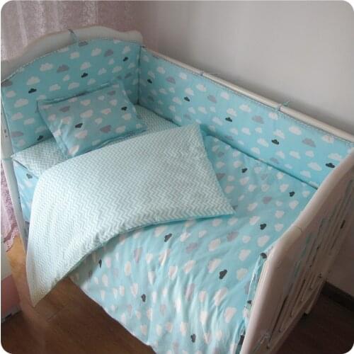 9PCS Whole Set Cartoon Baby Crib Bedding Sets Baby Nursery Cot Kit set ropa de cuna,4bumper/sheet/pillow/duvet