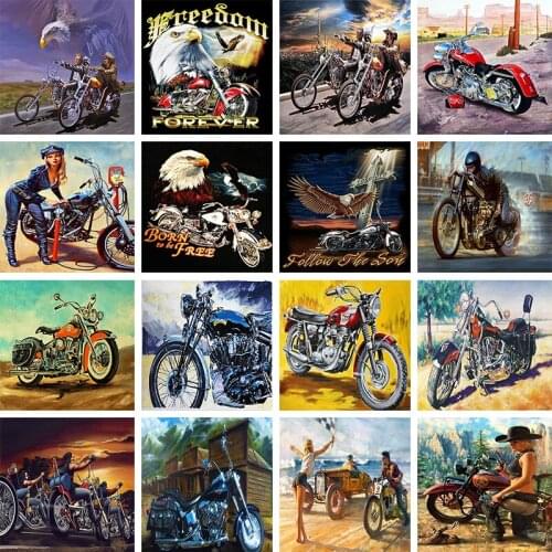 Various Styles Pattern of Motorcycle 5D DIY Diamond Painting Full Square/Round Diamond Embroidery Sale Mosaic Rhinestones Pic