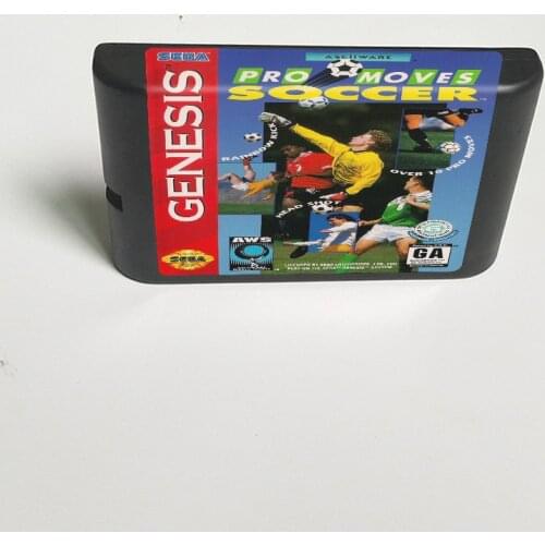 AWS PRO Moves Soccer- 16 Bit MD Game Card for Sega Megadrive Genesis Video Game Console Cartridge