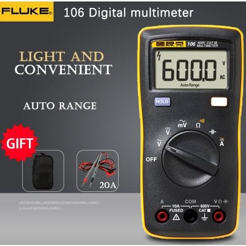 Fluke 106 Mini Digital Multimeter auto range for AC/DC Voltage Resistance Capacitance Frequency duty cycle tester