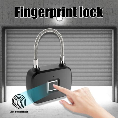 Anytek L13 Anti-theft Fingerprint Padlock Smart Biometric Keyless Lock with Steel Wire Shackle for Car Door Garage Suitcase Lock